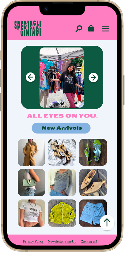 Mobile site homepage