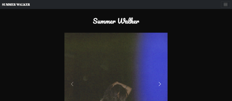 Screenshot of the website from Project Two Panel One