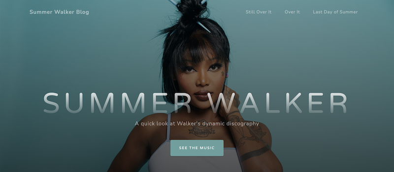 Screenshot of the website from Project Two Panel Two