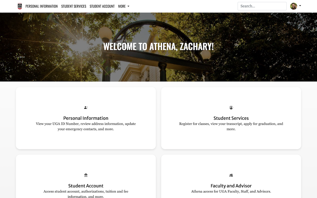 Screenshot of the original Athena design