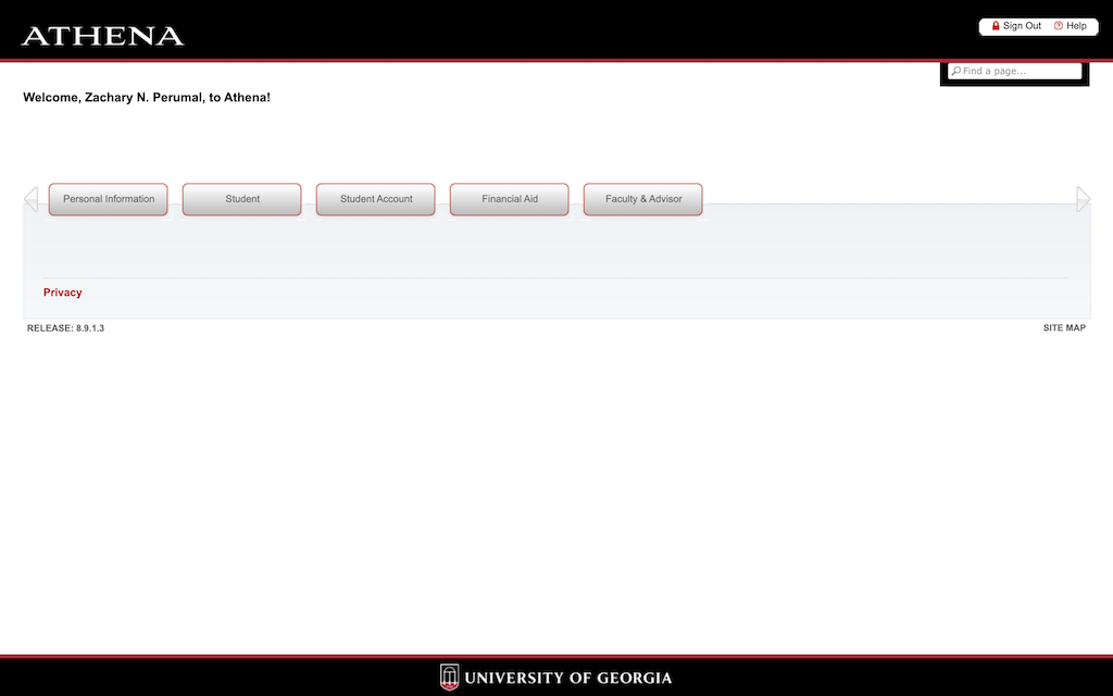 Screenshot of the original Athena design
