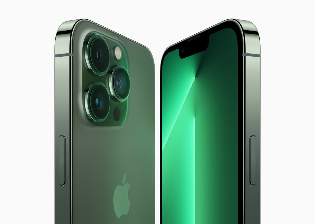 The new Alpine Green finish for iPhone 13 Pro and iPhone 13 Pro Max 