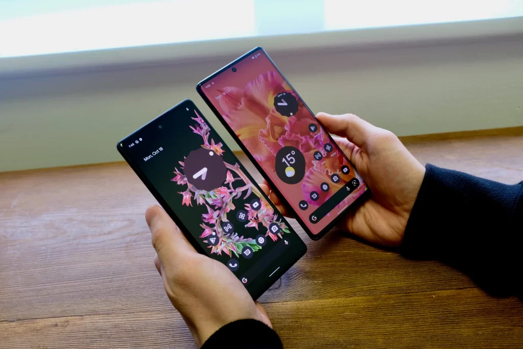 Pixel 6 and Pixel 6 Pro in hands